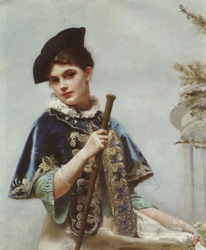  dama Pintura - Un retrato de una dama noble retrato de dama Gustave Jean Jacquet